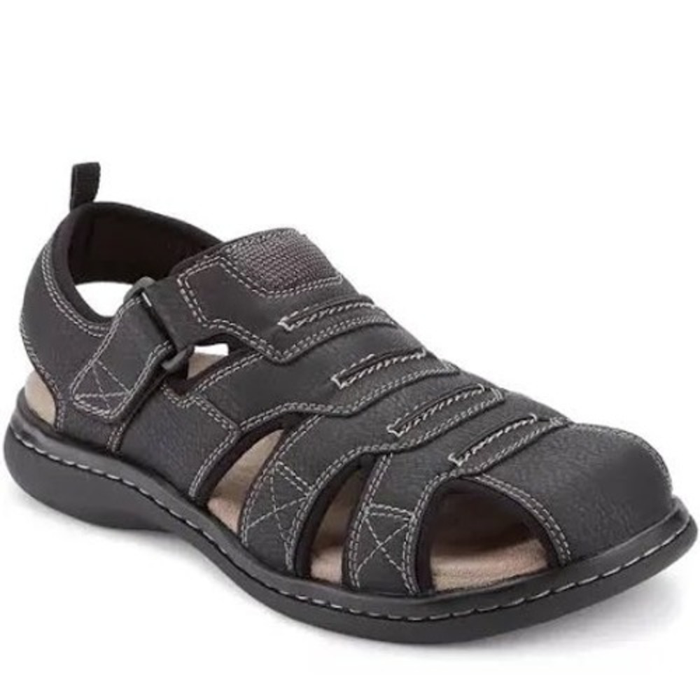 Dockers Fisherman‎ Sandals Mens 12W Black Excellent Memory Foam 90-21374
